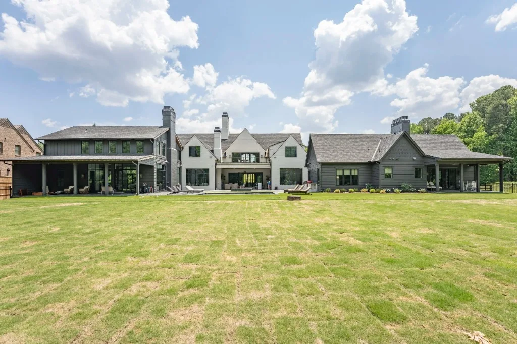 Berkeley Lake — rear elevation across the lawn